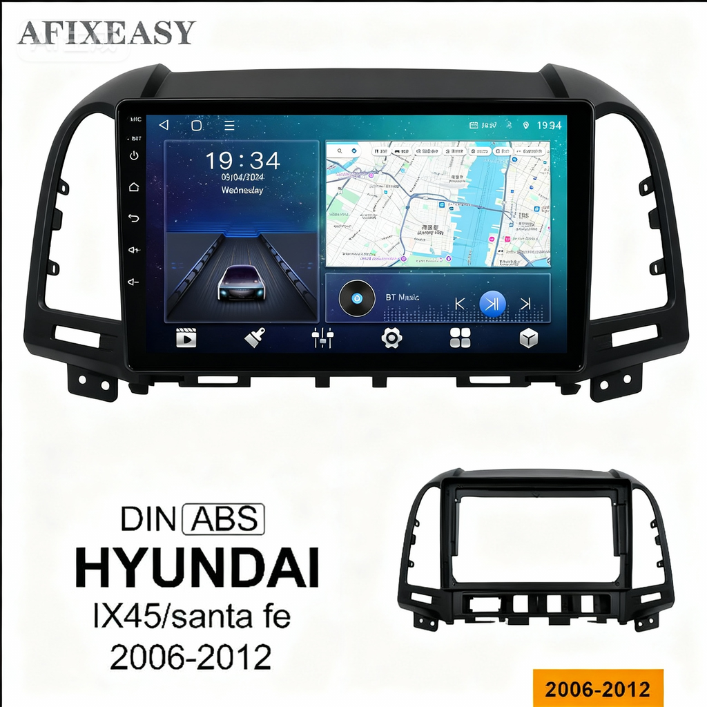Car Fascia For HYUNDAI IX45/ santa fe 2006 2007 2008 2009 2010-2012 Panel Double Din Dash Installation Kit Car DVD Radio Frame Navigation Stereo 9inch Frames Android Screen TS18  XY-193