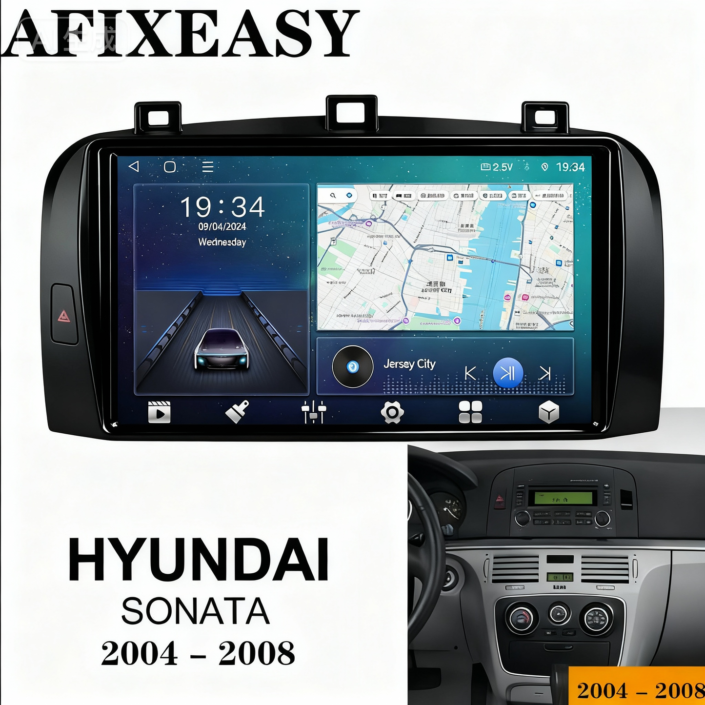 Car Stereo Radio Fascia Trim 9inch Frame For Hyundai SONATA 2004-2008 car parts interior dashboard navigation touch screen car DVD player mounting rack racing dashboard Build-in 2DIN Android Screen TS18 XY-190