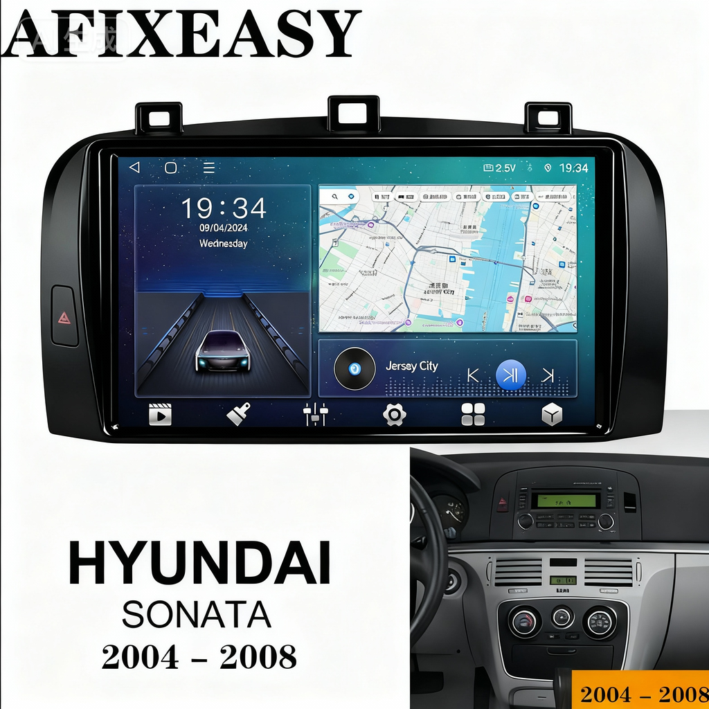 Car Stereo Radio Fascia Trim 9inch Frame For Hyundai SONATA 2004-2008 car parts interior dashboard navigation touch screen car DVD player mounting rack racing dashboard Build-in 2DIN Android Screen TS18 XY-190