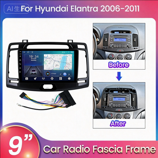 Hyundai Elantra Avante 2006 2007 2008 2009 2010 2011 2012 9inch Android Car Radio Panel Fascia Frame Optional Accessories Power Cord Android Screen TS18  XY-197
