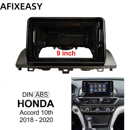 9'' Car Radio Stereo Frame Fascia Panel Trim for Honda Accord 10th 2018 2019 2020 Car Accessory Install Panel Dashboard cars Stereo Audio 2din Multimedia Player Frames Android Screen TS18