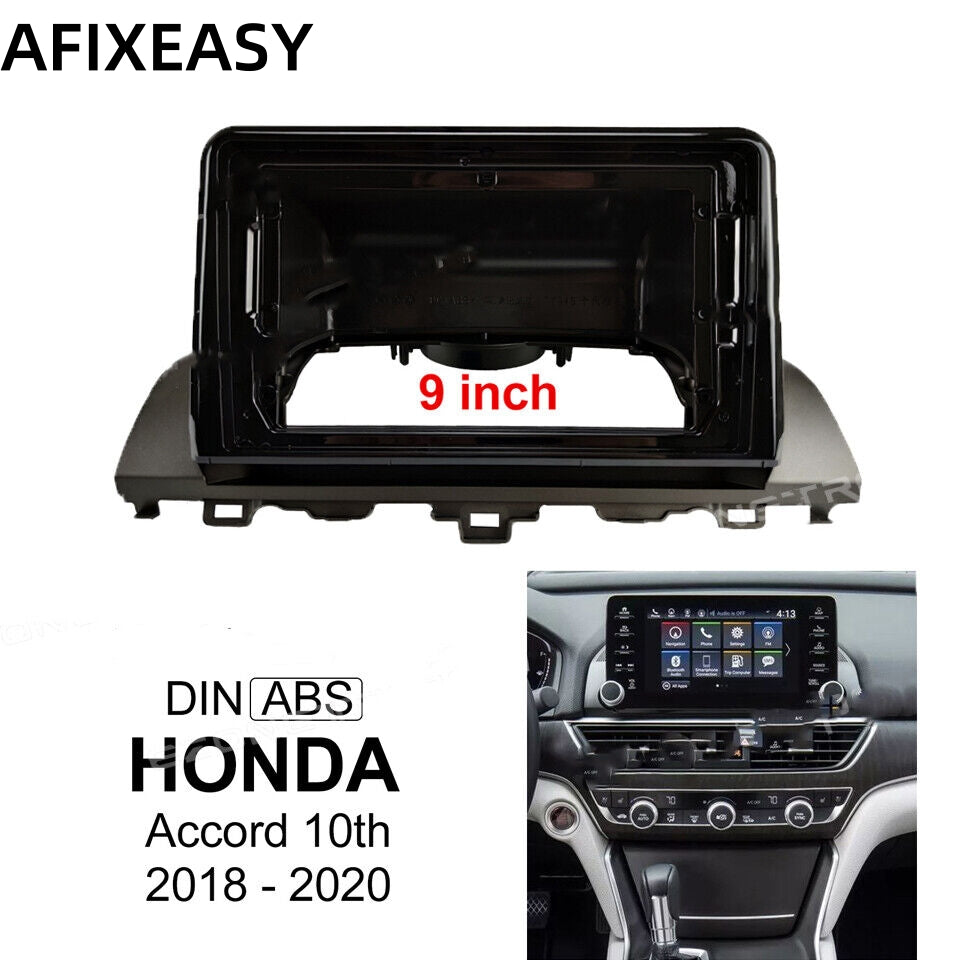9'' Car Radio Stereo Frame Fascia Panel Trim for Honda Accord 10th 2018 2019 2020 Car Accessory Install Panel Dashboard cars Stereo Audio 2din Multimedia Player Frames