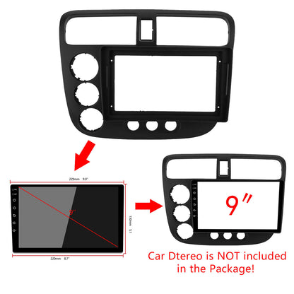9'' Car Radio Stereo Frame Fascia Panel Trim for Honda Civic 2001 2002 2003 2004 2005 tool kit Android Screen TS18 XY-216