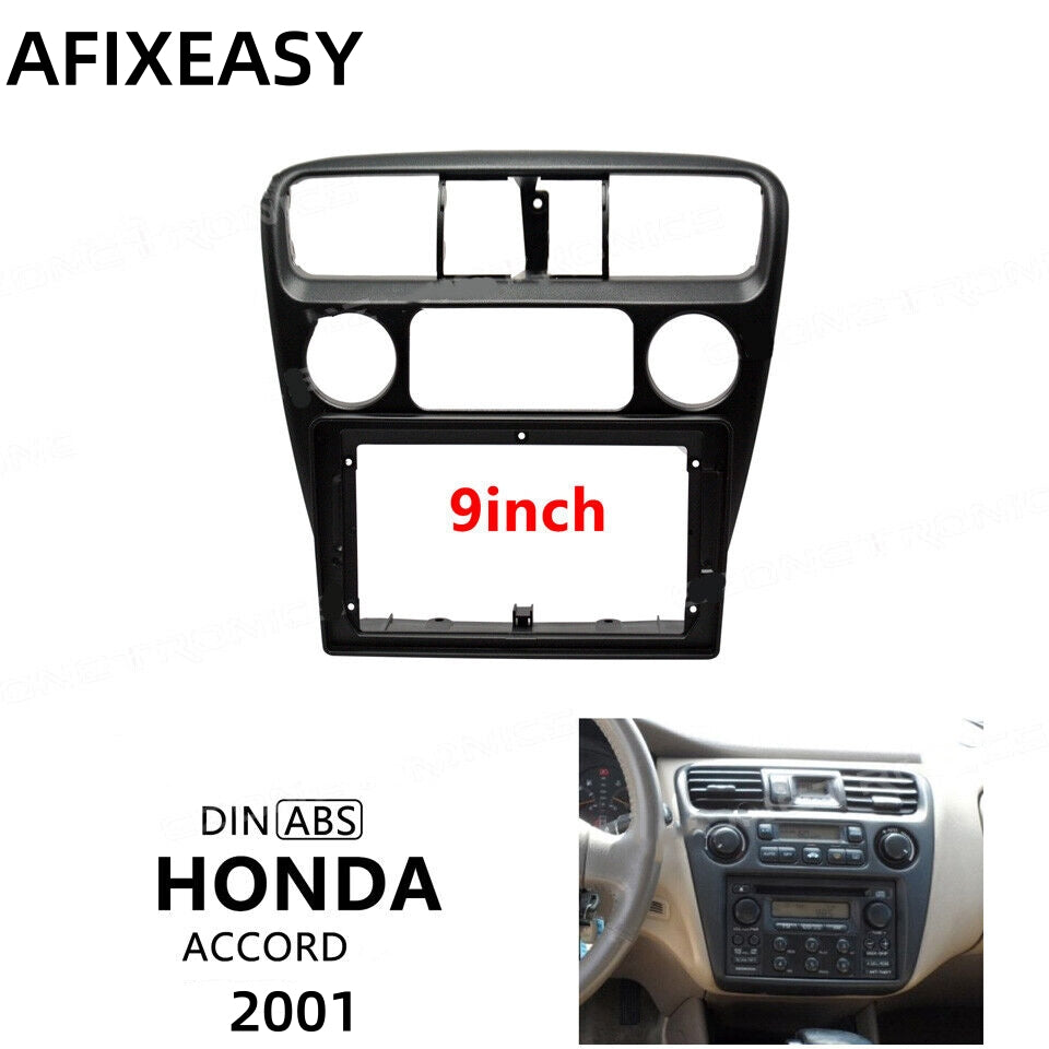 9'' Car 2din Radio Stereo Frame Fascia Panel Trim for Honda Accord 6th 2001 Car Accessory Install Panel Dashboard cars Stereo Audio Multimedia Player Frames XY-213