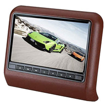 Load image into Gallery viewer, Afixeasy Universal 9 Inch Brown Car Headrest DVD Video Player Automobiles Rear Seat Entertainment System HDMI Headrest Pillow Digital Screen Monitor Support USB&amp;SD Slot