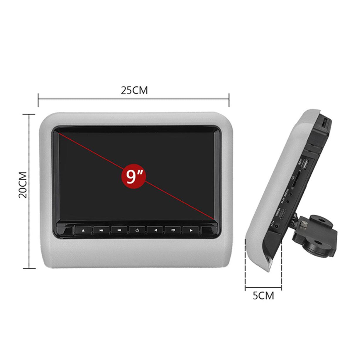 Afixeasy Universal 9 Inch Beige Android Multifunctional DVD Player Car Back Seat Headrest Monitor