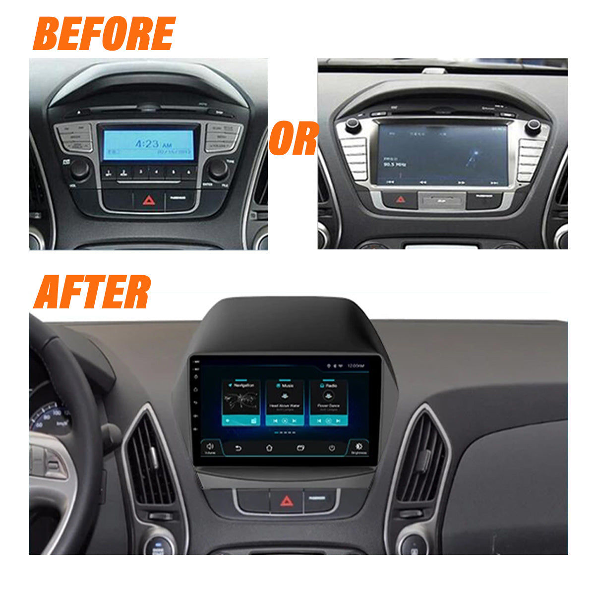 Android 10 Car Radio for Hyundai TUCSON 2012-2015 10 Inch Rom 2GB 32GB IPS Screen Car Video Multimedia Player DVD Video Navigation Support GPS 4G Network Carplay DSP XY-048