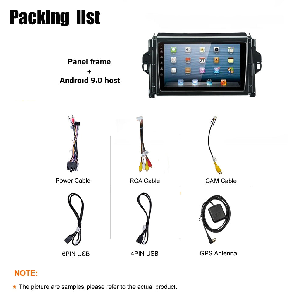 Android 10 Car Radio for Toyota Fortuner 2018-2019 IPS Screen 9 Inch Rom 2GB 32GB Car Video Multimedia Player Support GPS 4G Network Carplay DSP XY-018