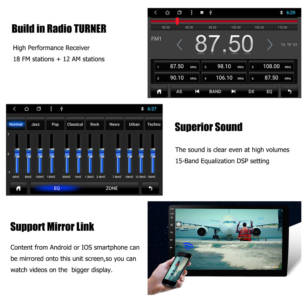 Afixeasy 10 Inch Android Car Radio for ACCENT BLACK 1619 Rom 2GB 32GB IPS Screen Car Video Multimedia Player DVD Video Navigation XY-001