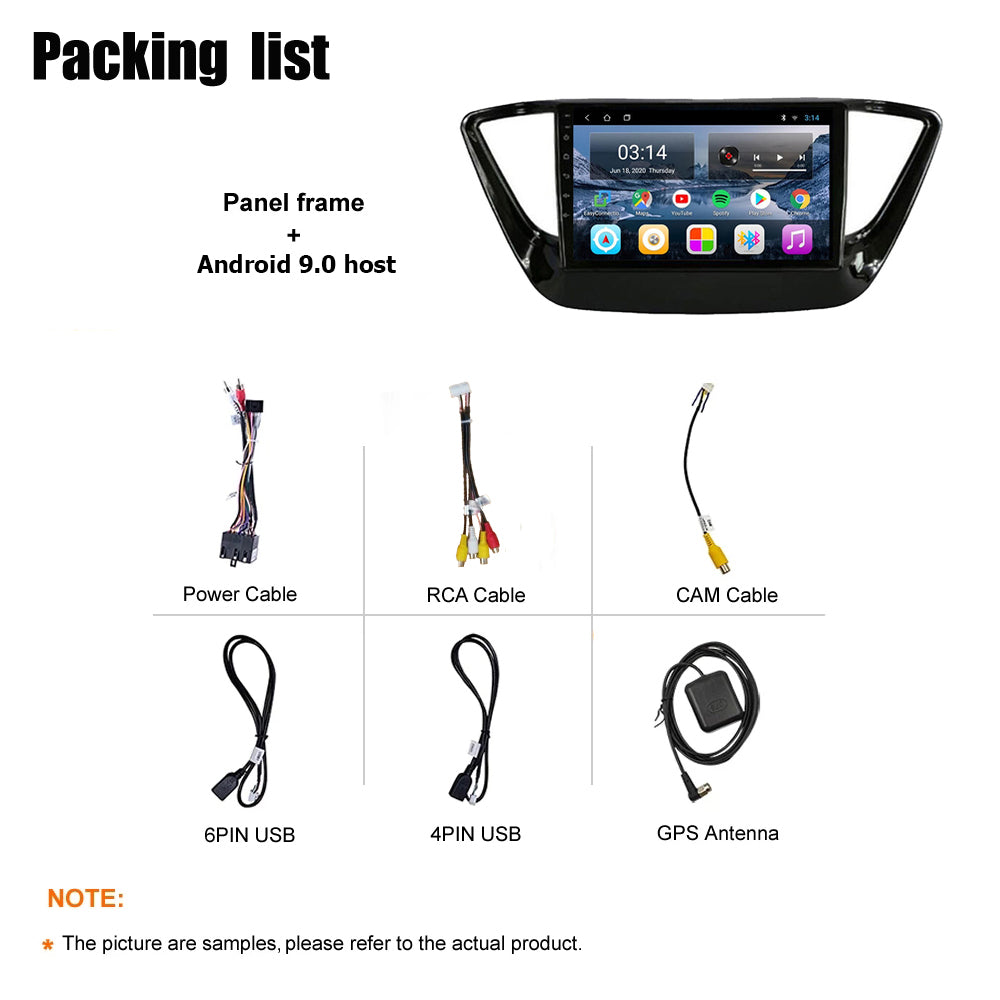 Afixeasy 10 Inch Android Car Radio for ACCENT BLACK 1619 Rom 2GB 32GB IPS Screen Car Video Multimedia Player DVD Video Navigation XY-001