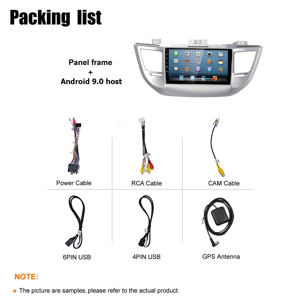Android 10 Car Radio for Hyundai Tucson 2015 - 2018 9 Inch Rom 2GB 32GB IPS Screen Car Video Multimedia Player DVD Video Navigation Support GPS 4G Network Carplay DSP XY-044