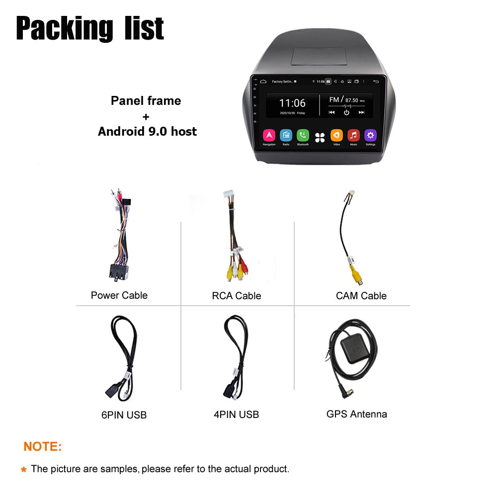 Android 10 Car Radio for Hyundai TUCSON 2012-2015 10 Inch Rom 2GB 32GB IPS Screen Car Video Multimedia Player DVD Video Navigation Support GPS 4G Network Carplay DSP XY-048