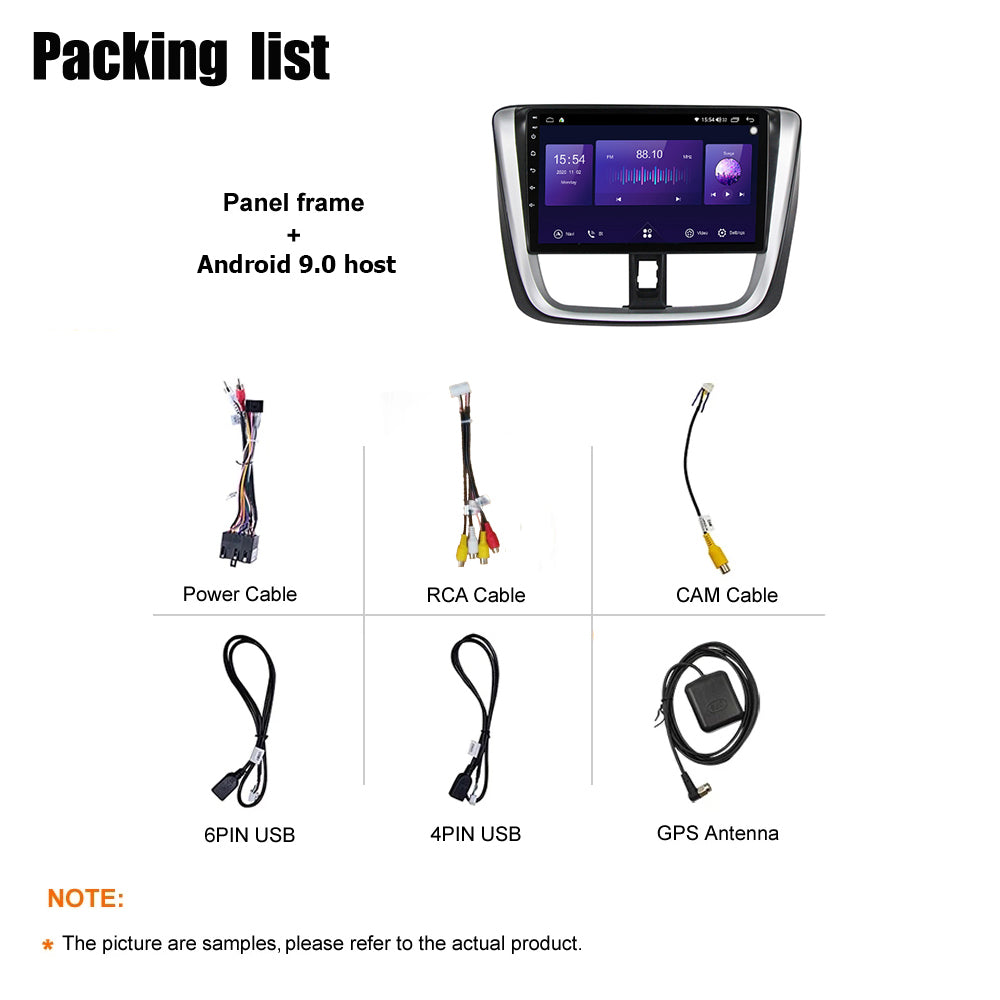 Android 10 Car Radio for TOYOTA YARIS 2014-2017 IPS Screen 10 Inch Rom 2GB 32GB Car Video Multimedia Player Support GPS 4G Network Carplay DSP Android Screen TS18 XY-054