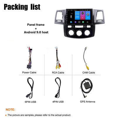 Android 10 Car Radio for Toyota Hilux 2014-2015 IPS Screen 9 Inch Rom 2GB 32GB Car Video Multimedia Player Support GPS 4G Network Carplay DSP XY-060