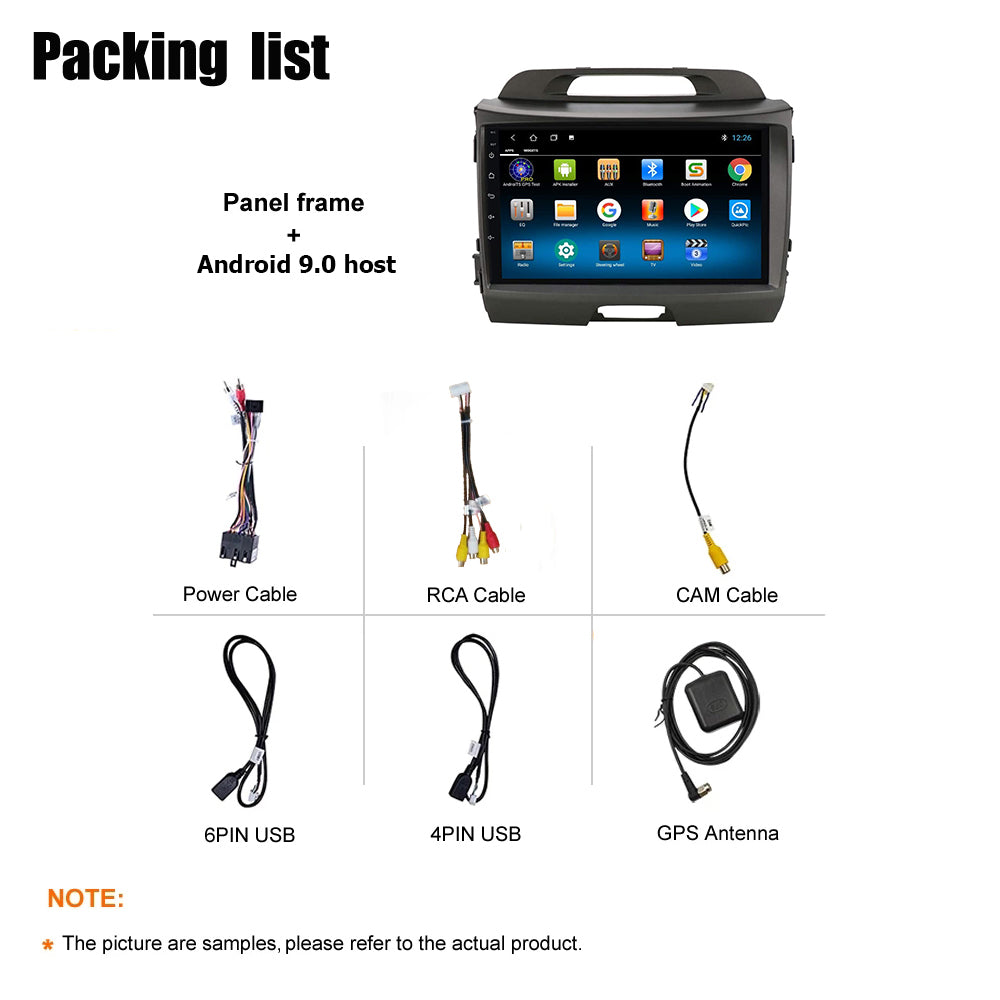 Android 10 Car Radio for KIA SPORTAGE 2011-2015 IPS Screen 10 Inch Rom 2GB 32GB Car Video Multimedia Player Support GPS 4G Network Carplay DSP Android Screen TS18 XY-061