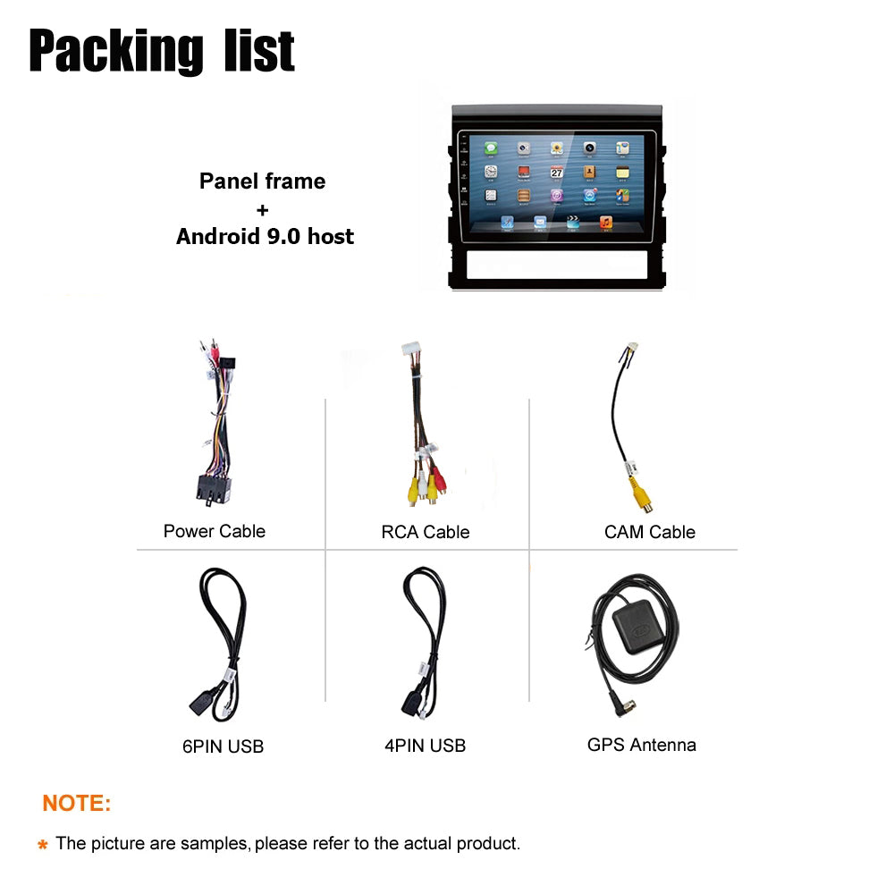 Android 10 Car Radio for Toyota Land Cruiser 2016-2020 IPS Screen 9 Inch Rom 2GB 32GB Car Video Multimedia Player Support GPS 4G Network Carplay DSP Android Screen TS18 XY-067