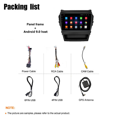 Android 10 Car Radio for Hyundai SANTAFE 2012-2019 IPS Screen 9 Inch Rom 2GB 32GB Car Video Multimedia Player DVD Video Navigation Support GPS 4G Network Carplay DSP Android Screen TS18 XY-079