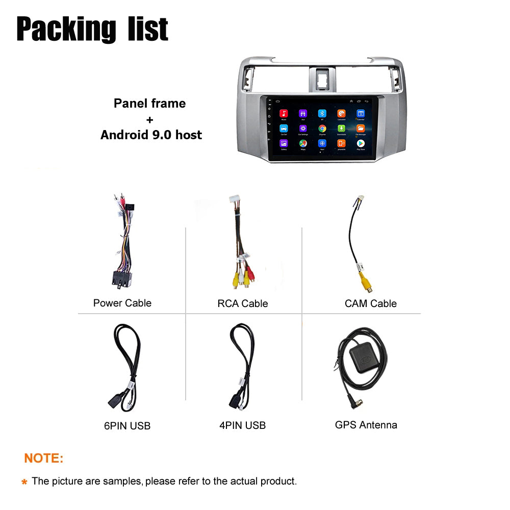 Android 10 Car Radio for Toyota 4Runner 2009-2019 IPS Screen 9 Inch Rom 2GB 32GB Car Video Multimedia Player Support GPS 4G Network Carplay DSP Android Screen TS18 XY-090