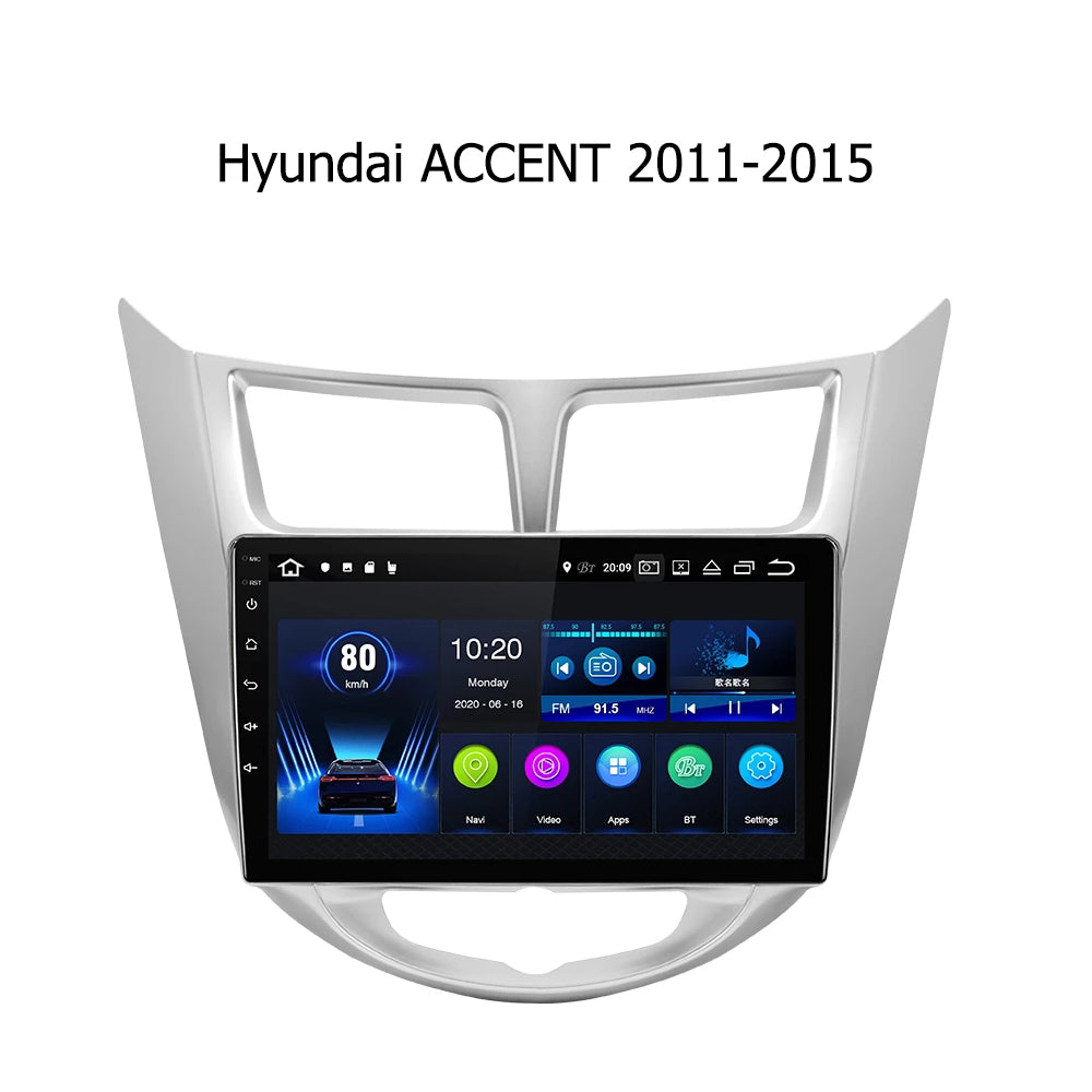 Android 10 Car Radio for Hyundai ACCENT 2011-2015 9 Inch Rom 2GB 32GB IPS Touch Screen Car Video Multimedia Player Support GPS 4G Network Carplay DSP XY-003