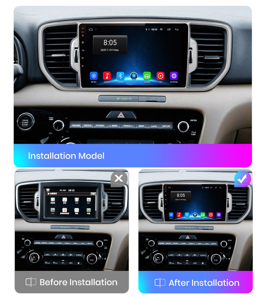 Android 10 Rom 2+32GB Car video Multimedia Player Car DVD For Kia Sportage 4 QL 2016-2018 IPS Screen 9inch Car GPS Radio Support GPS 4G Network Carplay DSP